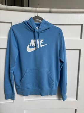 Nike women’s  Sky Blue Pullover Hoodie with White Swoosh